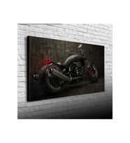 Siyah Motorsiklet Canvas Tablo (60x120)