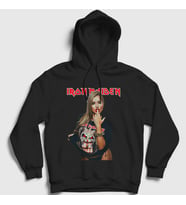 Presmono Unisex Beyaz Finger Metal Müzik Iron Maiden Kapüşonlu Sweatshirt 497420tt (Siyah)