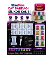 StoneChem Çay Bardağı Magnet Silikon Kalıbı 10’lu – Epoksi Reçine Magnet Kalıbı