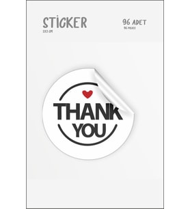 Thank You-hand Made With Love Etiket, 17 Farklı Tasarım Sticker 96 Adet 3x3
