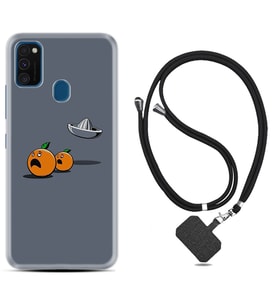Samsung M21 M22 M23 M30 M31S M32 Kılıf Boyun Askılı Silikon Orange Escape 1374