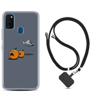 Samsung M21 M22 M23 M30 M31S M32 Kılıf Boyun Askılı Silikon Orange Escape 1374