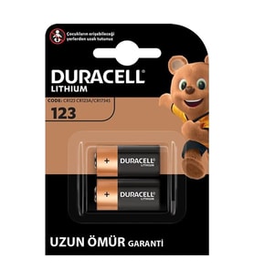 Duracell CR123 / CR123A / CR17345 3 Volt Lityum Pil (2 Li Paket)