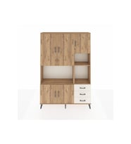 Arges Dolap 9 Raflı 3 Çekmeceli 5 Kapaklı 132x30x195 Çam-Çam/Aytaşı