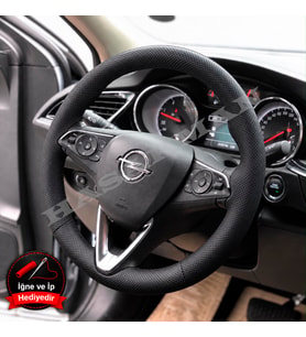 Opel Astra K Dikme Direksiyon Kılıfı Premium Komple Delikli Deri Siyah Dikiş 2015-2021