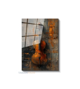 Dikey Cam Tablo Salon Duvar Tablosu Dikey Cam Violin 2 Yeni Ev Hediyesi Ofis Tablosu