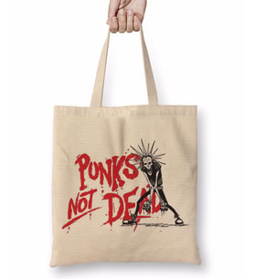 Punks Not Dead Bez Çanta Uzun Saplı