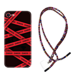 Apple iPhone 5 6 7 8 Plus Se XR Kılıf Boyun Asklı Rasta Silikon Danger 1372