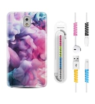 Samsung Note 3 4 5 8 9 20 Ultra 10 Lite Kılıf Kablo Koruma Spiral Silikon Pink Cloud 1305