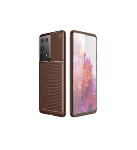 Samsung Galaxy S21 Ultra Uyumlu Kılıf Zore Negro Silikon Kapak (Kahverengi)