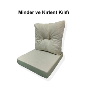 1 Adet Bahçe Balkon Mobilyası Minderi Kılıfı krem(1 ADET MİNDER, 1 ADET KIRLENT Yanlızca Kılıf Gönde
