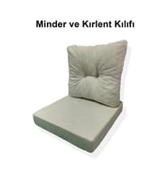 1 Adet Bahçe Balkon Mobilyası Minderi Kılıfı krem(1 ADET MİNDER, 1 ADET KIRLENT Yanlızca Kılıf Gönde