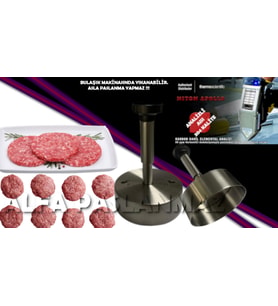 GERÇEK PASLANMAZDAN İMAL KÖFTE PRESİ,HAMBURGER KÖFTE YAPMA KALIP PRESİ 10 CM 60 - 90 GRAM (ALFA PASLANMAZ ÜRETİMİ GARANTİLİ)  ALF005