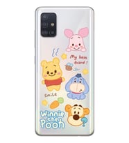 Samsung Galaxy A51 Uyumlu Winnie The Pooh Tasarımlı Şeffaf Telefon Kılıfı