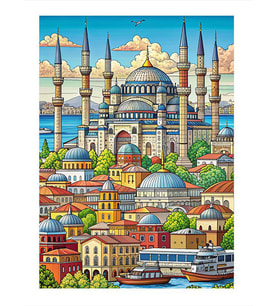 İstanbul Minyatürü Model Ahşap Tablo