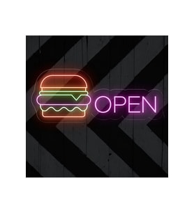 OPEN Yazılı ve Şekilli Neon Tabela