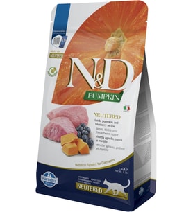 N&D Pumpkin Kuru Kedi Maması, Tahılsız, Kuzu ve Yabanmersinli, Kısırlaştırılmış, Yetişkin, 1.5 kg