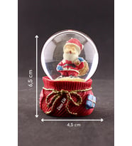 Yeni Yıl Hediye Torbalı Noel Baba Temalı Mini Boy Kar Küresi 6,5 cm