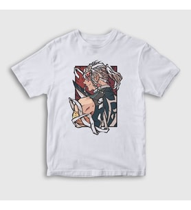 Presmono Unisex Çocuk Beyaz Tengen Uzui Anime Demon Slayer Kimetsu No Yaiba T-Shirt 309412tt
