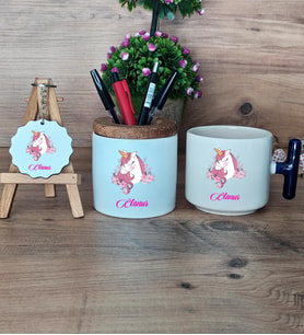 Unicorn Hediye Sepeti Kupa Bardak T Kulplu, Kalemlik ve Anahtarlık Kız Çocuğuna Arkadaşa Sevgiliye Doğum Günü Hediyesi (Model 2)