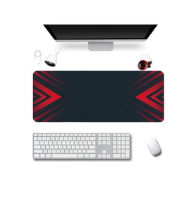 SonicTouch Klavye Mousepad 40x90cm Dikişsiz Pürüzsüz Sıvı Geçirmez Kaymaz Taban Kırmızı Hücum