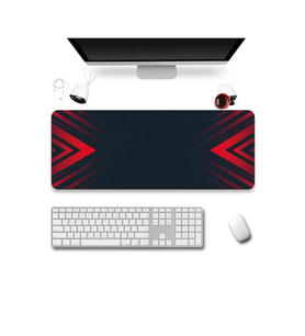 SonicTouch Klavye Mousepad 40x90cm Dikişsiz Pürüzsüz Sıvı Geçirmez Kaymaz Taban Kırmızı Hücum