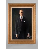 Altın Varaklı Paspartulu Çerçeveli Atatürk Tablo nt1125