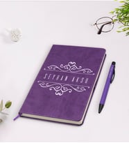 BK Gift Kişiye Özel İsimli Mor Termo Deri Defter Kalem Seti Model 9