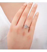 Çiçek Taşlı Baget 925 Ayar Gümüş Kadın Yüzük