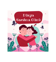 Dünya Sarılma Günü Temalı Fotoğraf Panosu Branda 100x100