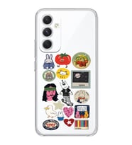 Samsung Galaxy A14 Uyumlu Sticker Tasarımlı Şeffaf Telefon Kılıfı