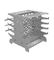 Kamp Ayısı® 2mm Galvaniz Metal GrillSpett™ Çift Taraflı Dikey Şiş Mangal Izgaras