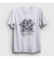 Presmono Unisex Beyaz Gray Logo Queen T-Shirt 101891tt