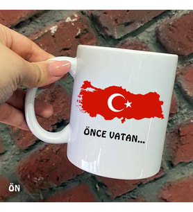 Size Özel Önce Vatan Seramik Baskılı Kupa Bardaklar