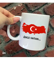 Size Özel Önce Vatan Seramik Baskılı Kupa Bardaklar