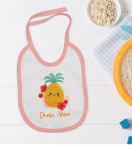 BK Kids Kişiye Özel Pembe Bebek Mama Önlüğü - Model 196