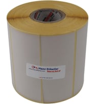 Eko Termal Etiket 25mm x 45mm Ruloda 3750 Adet 40mm Kuka Çapında Direk Termal Transfer Etiketi Yan Yana 4 lü