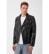 Franco Siyah Vintage Deri Mont