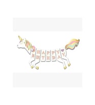 3 D Banner Unicorn Happy Birthday Süs M05