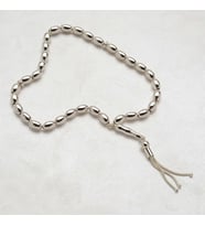 Düz Oval Gümüş Tesbih 6mm