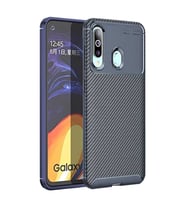 Samsung Galaxy M40 Uyumlu Karbon Desenli Negro Silikon Kılıf (Lacivert)