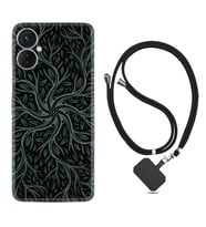 Tecno Spark 9T Kılıf Silikon Boyun Askılı İpli Desenli Silikon Sarmaşıklar 1675