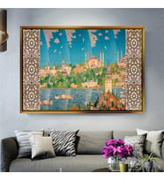 Altın Çerçeveli dekoratif tablo l120 (Gold)