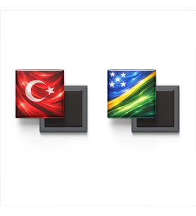 Buzdolap Magnetleri - Solomon Adaları Bayrağı ve Türk Bayrağı - 2'li Set Magneti