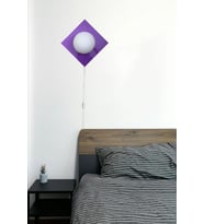 Kare Aplik Fişli Eflatun