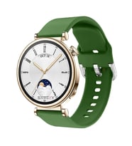Sneezy Huawei Watch GT4 41mm İle Uyumlu 18mm PureLux Soft Tokalı Silikon Kordon (Haki)