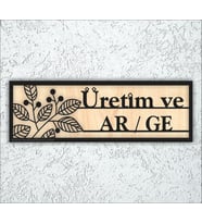10x20 cm Üretim ve AR / GE Yazılı Ahşap Yönlendirme