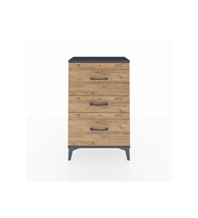 Arges Komodin 3 Çekmeceli 60x30x96 Antrasit-Çam