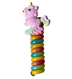 Caş Dekorasyon Mor Renk Unicorn Figürlü Yaylı Spiral Toka
