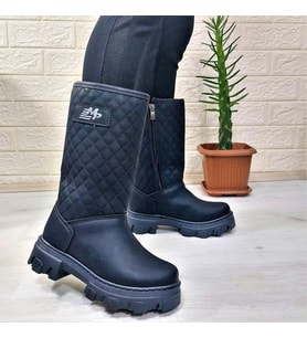 M.P One 3145 Siyah İçi Kürklü Fermuarlı 29cm Kız Çocuk Çizme